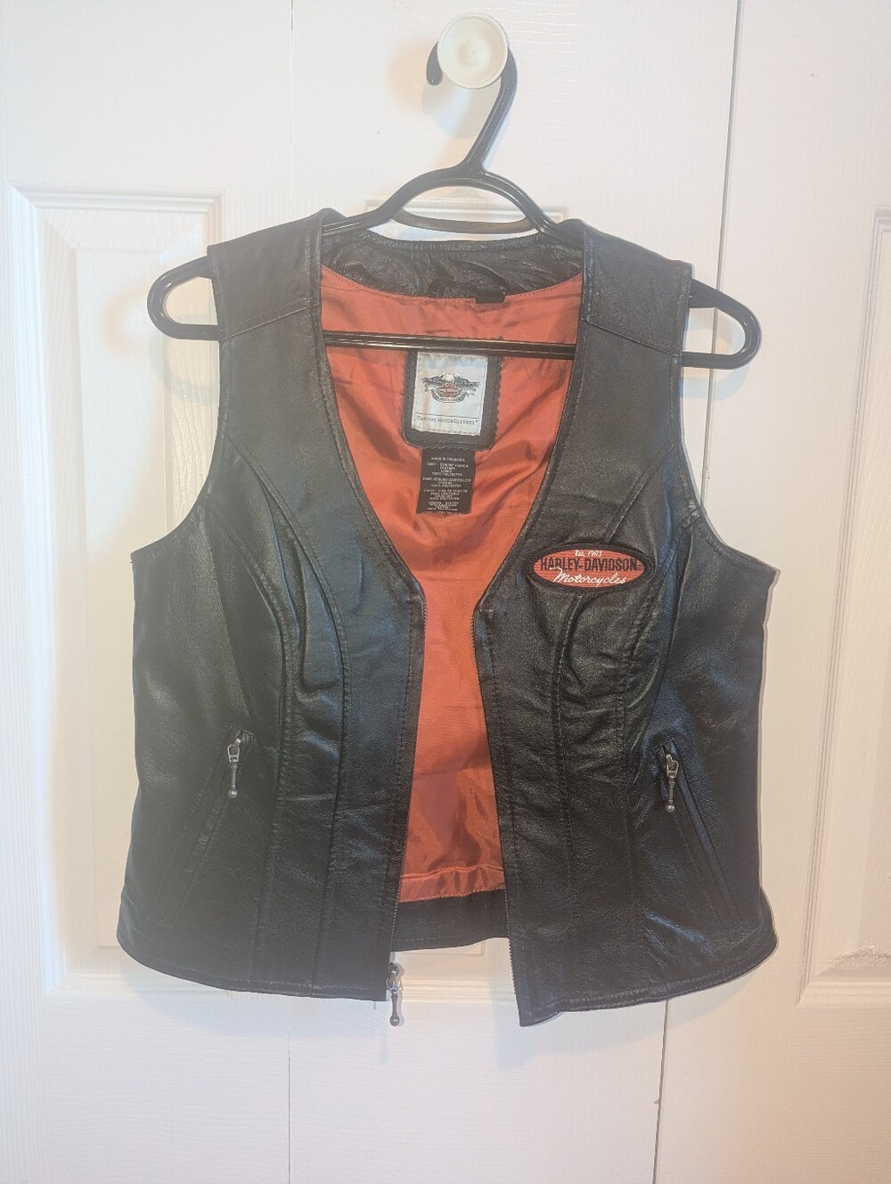 Harley davidson Rare Classic Vintage Vest Genuine Leather Size M